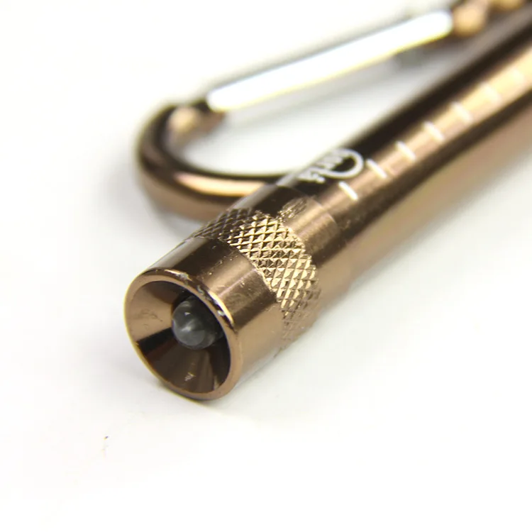 Outdoor Hiking  Camping Mini Flashlight  Led Torch with Carabiner Hooks and Compass