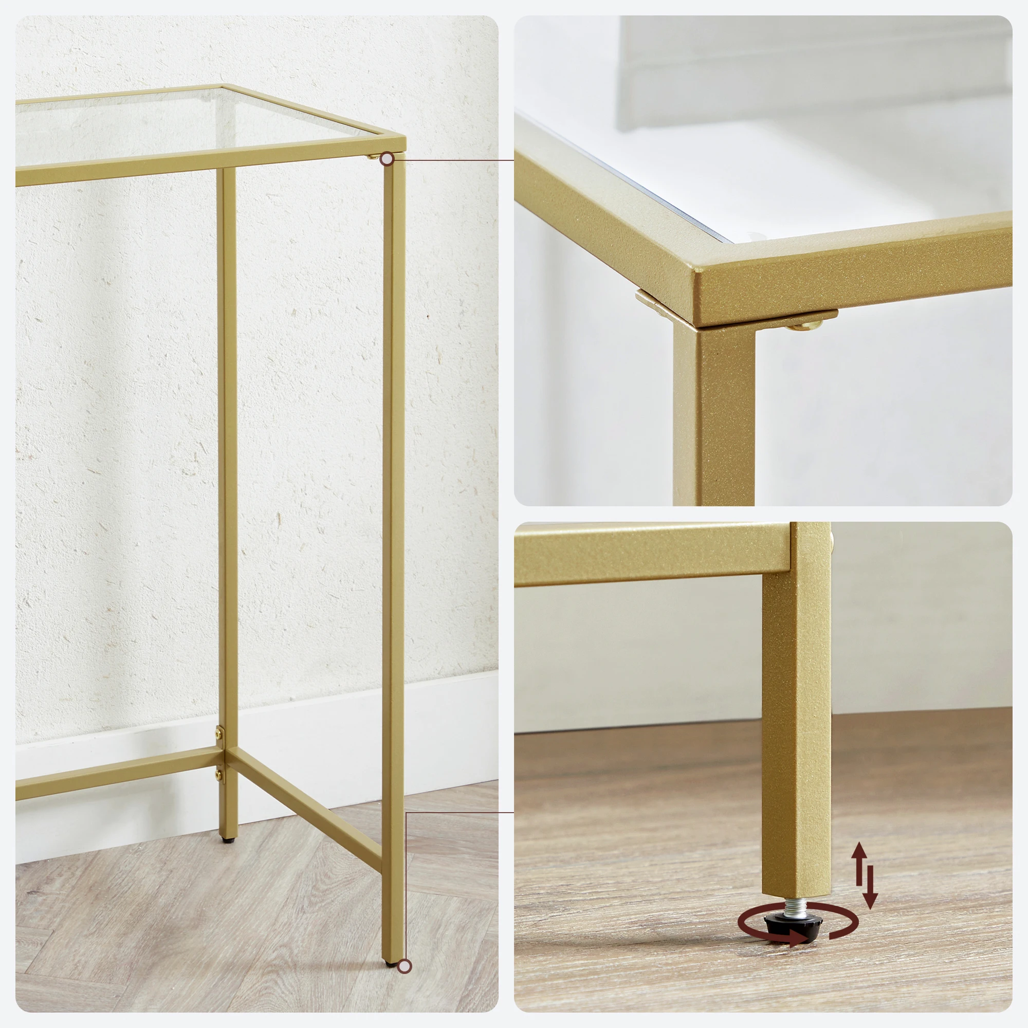 Vasagle Modern Luxury Hallway Table Mesas De Entrance Home Furniture Gold Metal Frame Console