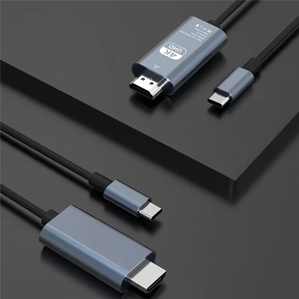 Adaptateur USB-C vers HDMI 4K, station d'accueil USB-C m&acirc;le vers HDMI femelle, c&acirc;ble convertisseur HDTV USB-C vers HDMI pour MacBook Pro et Samsung