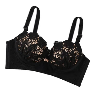 Wholesale Fashion Design Black Underwire Nylon Spandex Underwear Sexy Pushup Padded Bra for Women