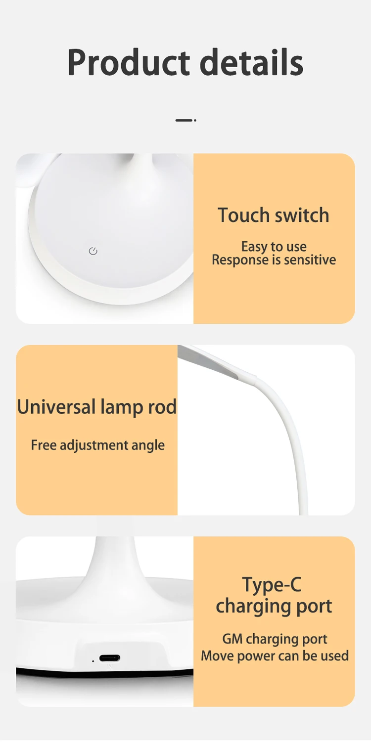 European 3 Brightness Levels Metal Home Decor Luxury Bedroom Bedside