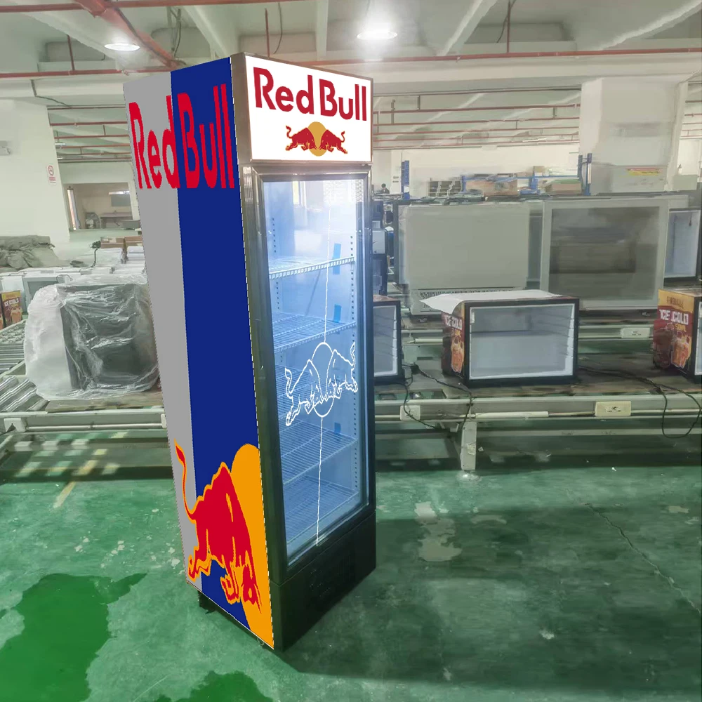 235L Glass Door Nevera Red Bull - Single-Temperature Refrigerator
