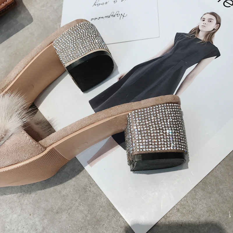 Desain Unik Pantofole Con Tacco E Piume Square Toe Bling Slides One Tumit  Rendah Sandal Bulu Untuk Wanita Dan Wanita - Buy Bulu Sepatu Hak,Bulu  Sepatu Hak Untuk Wanita,Slide Untuk Wanita Dan