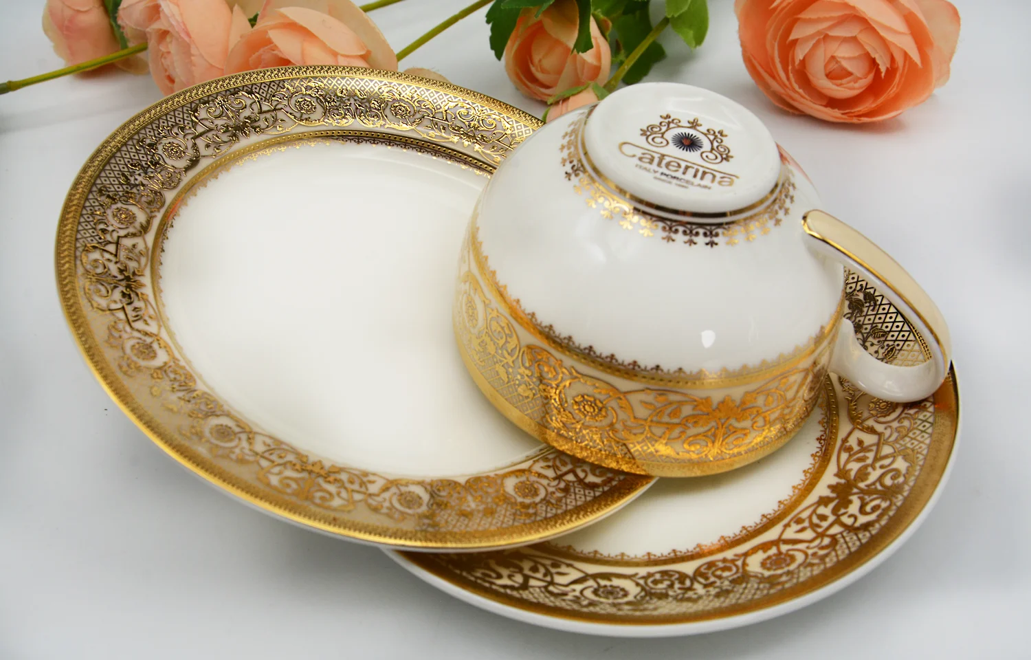 98個イタリアデザインゴールドデコレーション食器ロイヤル