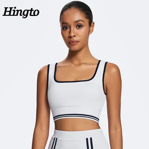 ODM High Quality Workout Fitness Bra Womens Sports Bra Gym Running Color Block Yoga Crop Top Square Neck Sports Bra High Impact