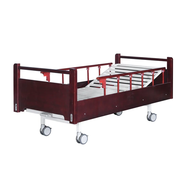 Good quality Household care Bed Solid Wood Multi Function Back Lift Patient manual hospital bed