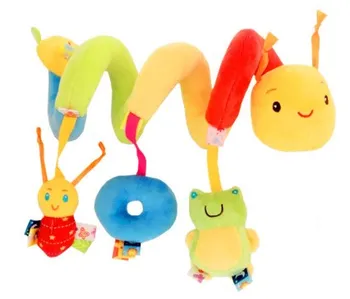 Factory Direct Sale Wholesale Colour Activity Spiral Soft Plush animal Baby Stroller Hanging toy