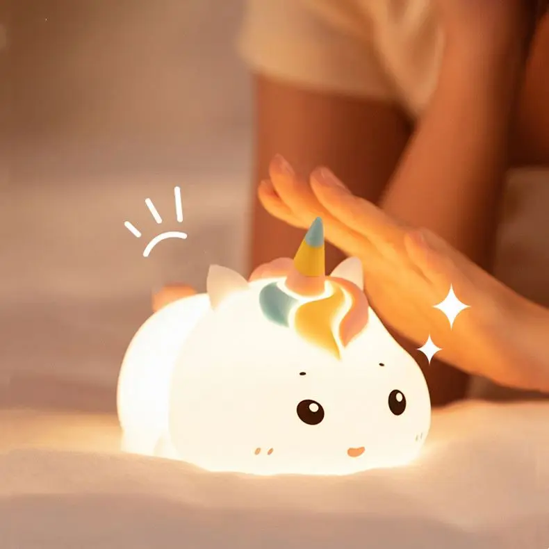 Creative Dual Usage Unicorn Night Light for Kids Camping