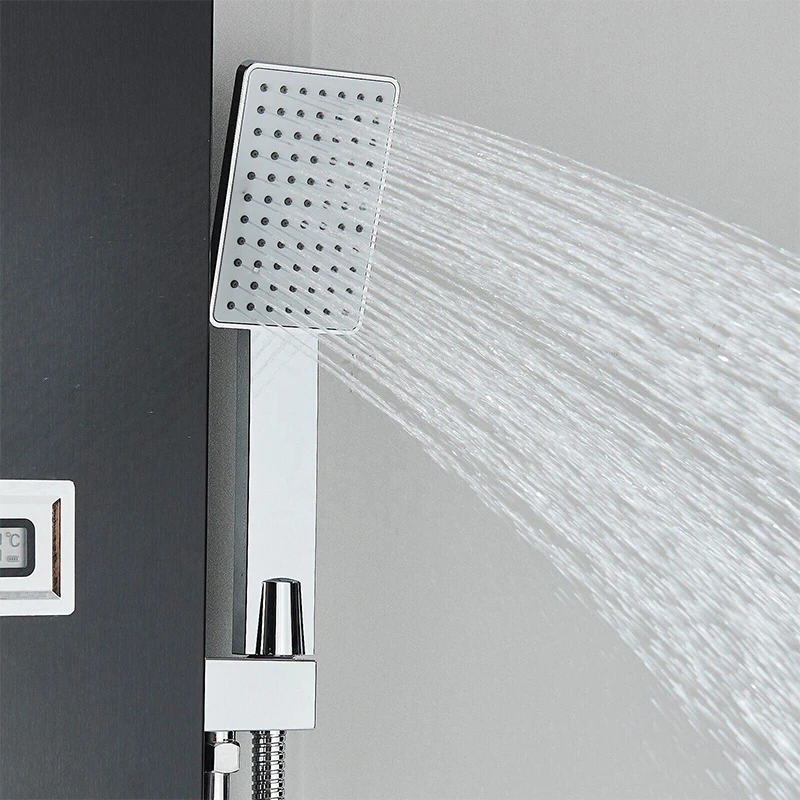 Wholesale Black Led Light Shower Faucet Set Bathroom Spa Massage Shower