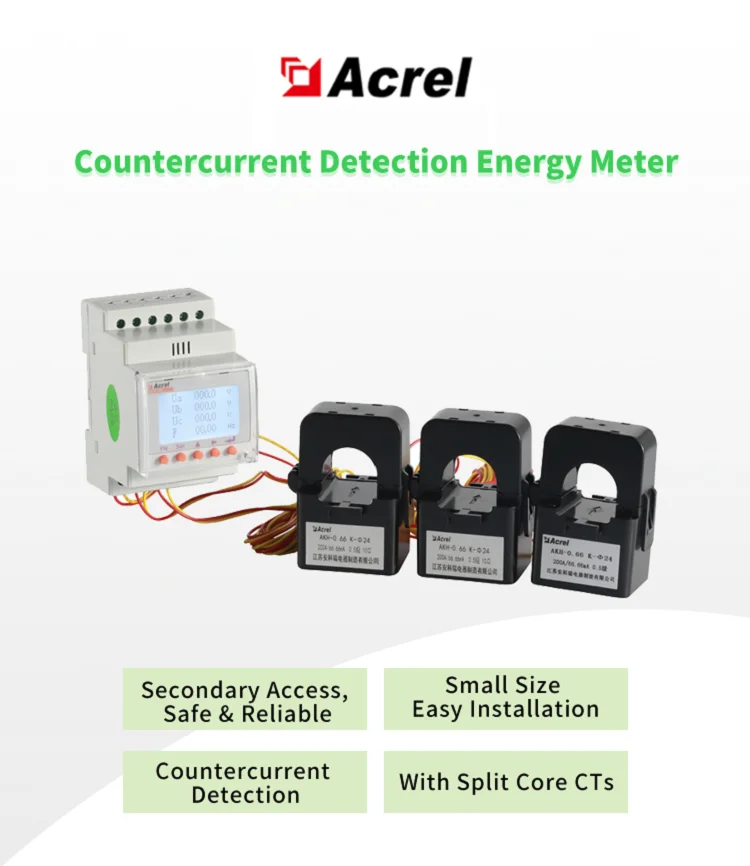 Acrel 80a Input Din Rail Solar Meter Ac Power Meter Acr10r-d10te Single ...