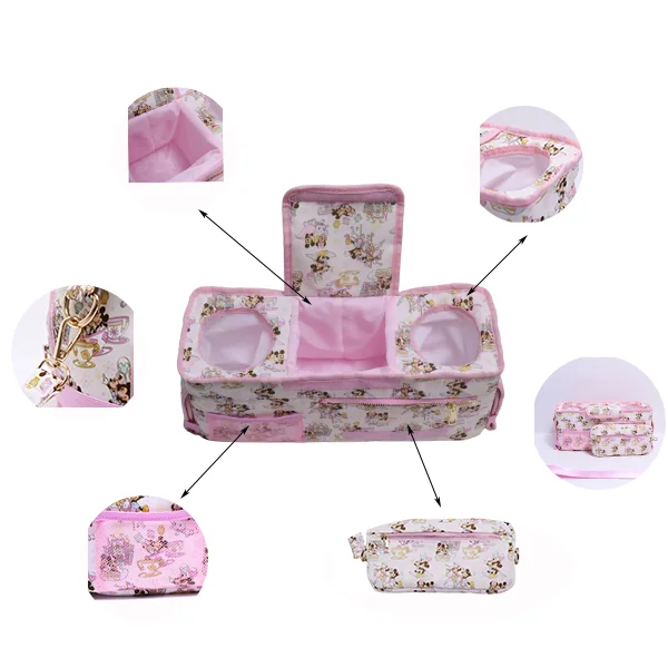 Keymay All Carton Pattern Detachable Front Pocket Insulated Nylon Water Resistant Large Capacity Cup Holder Baby Stroller Bag - Image 5