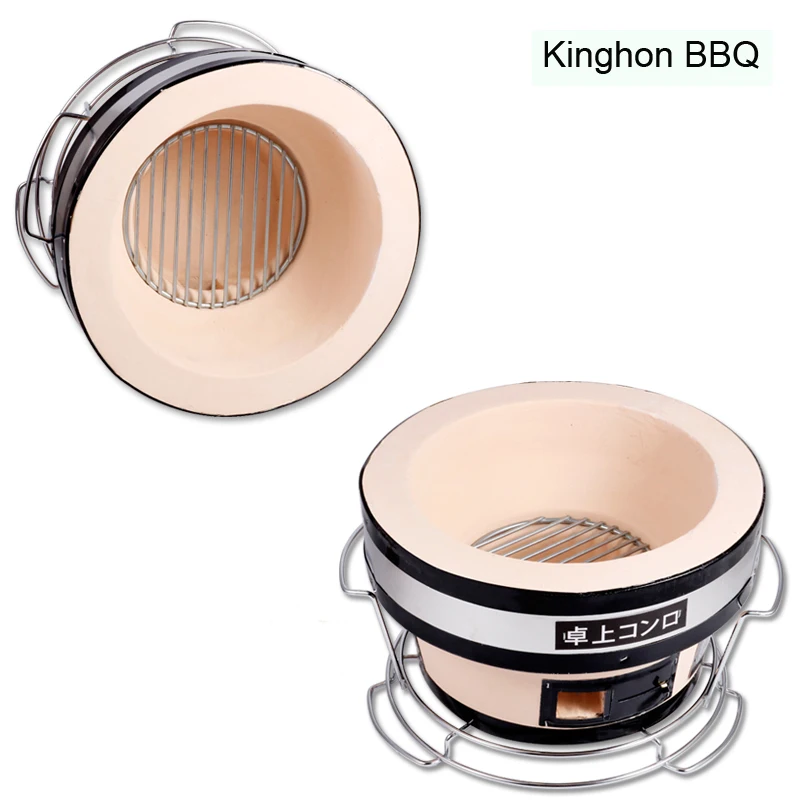 Portable Yakitori Clay Stove Round Japanese Hibachi Style Konro Grill