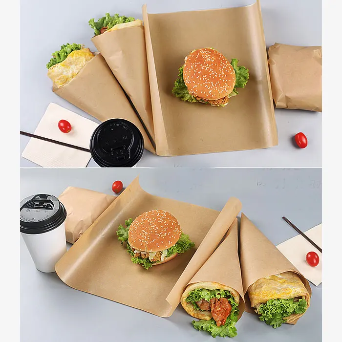 Custom Printed Wax Food Wrapping Burger Sandwich Food Wrap Tray Liner Paper  - China Proof Food, Green Ink