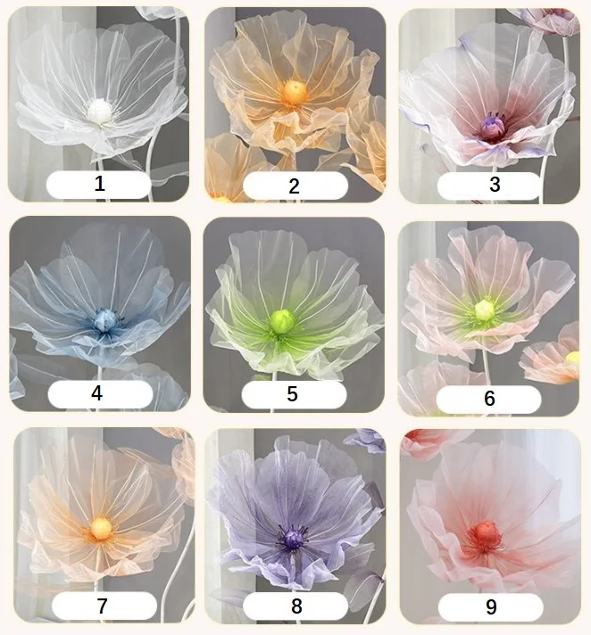Hot Selling Organza Artificial Flowers For Wedding Decoration And Party