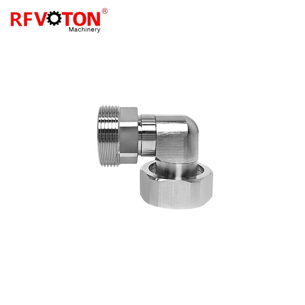 Nickel Plated 7/16 DIN Female to 7/16 DIN Male Right Angle Adapter Connectors