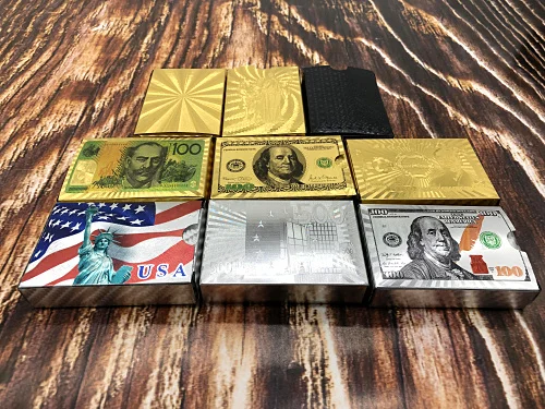 Водонепроницаемая покерная карта премиум класса с индивидуальным принтом, пластиковые игральные карты с золотом 24 карата