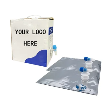 Eco-Friendly Reusable Drink Bag Leak-Proof Beverage Spout Pouch Straw Custom Printed BIB Bag-in-Box Packaging Printing