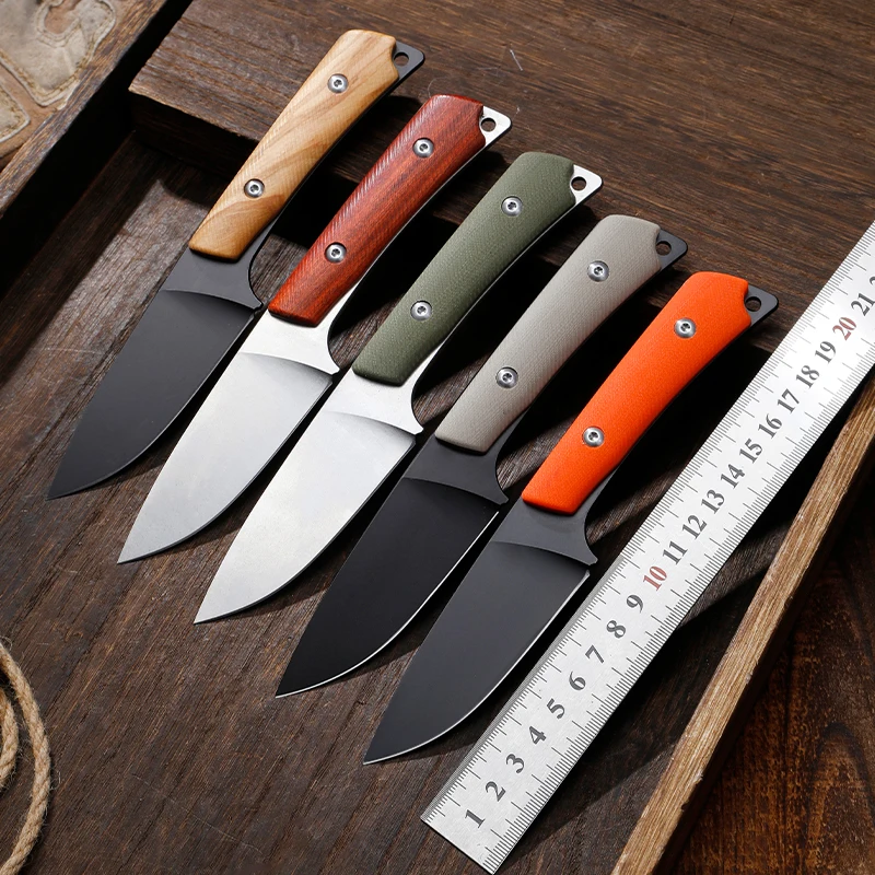 Factory Directly Premium Quality Natural Wood Handle Outdoor Fixing Knife  Camping Folding Knives with Rope Cutting