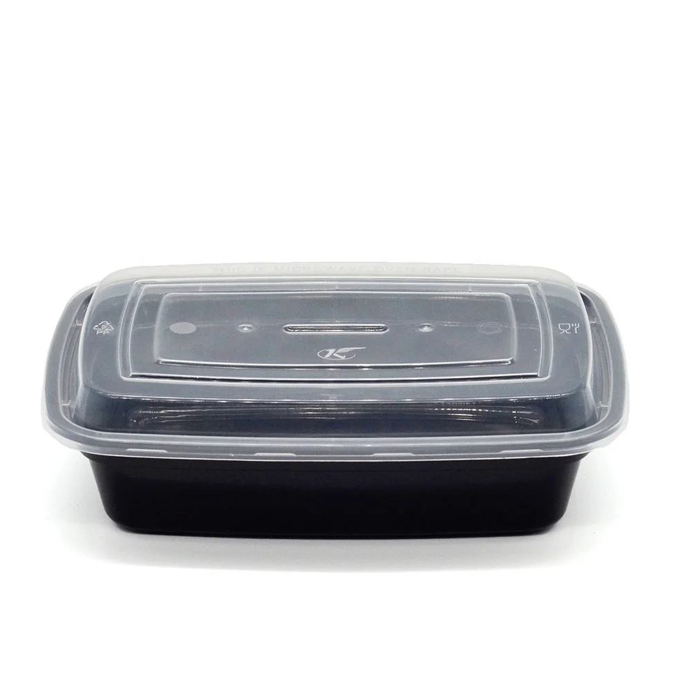 American Style Shape Rectangular PP Fast Food Container Disposable Plastic Take Away Bento Box Meal Container with Lid
