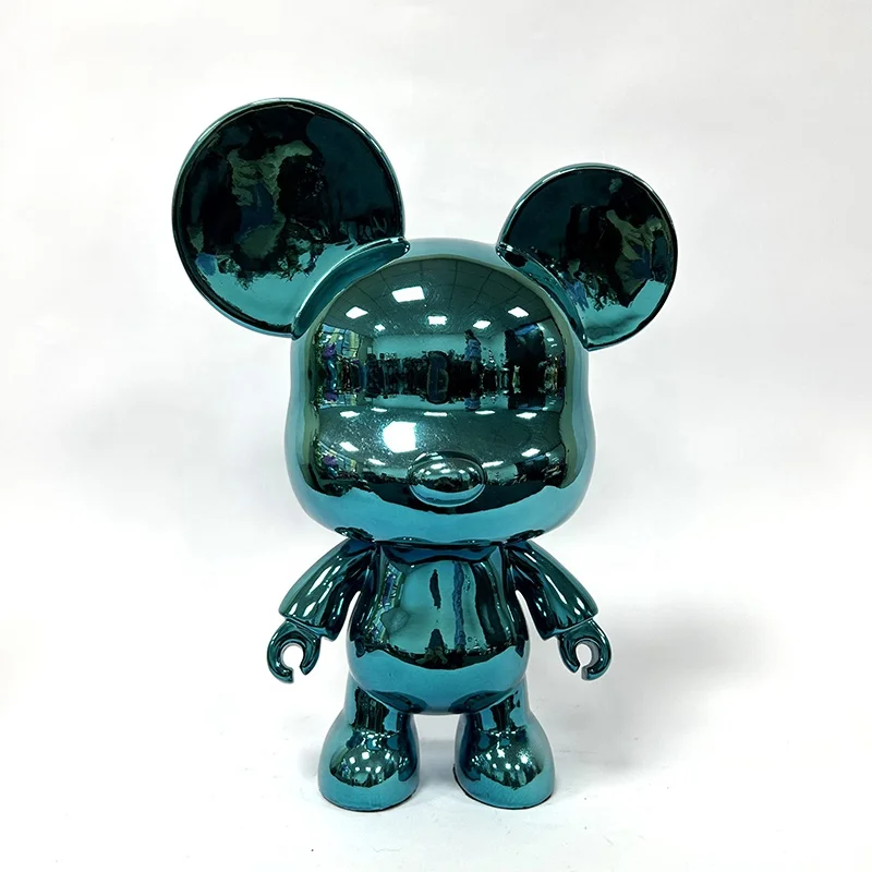 Пользовательские гальванические Роскошные медвежьи кирпичи скульптурные украшения красочные смолы талисман искусство