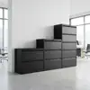 Black Wide 2-3-5 drawer cabinet