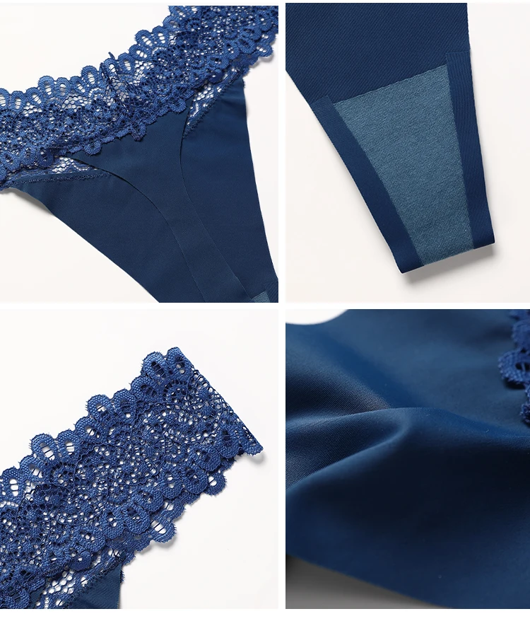 Sharicca Low Rise Laser Cutting Ladies Seamless Thong Floral Lace Soft