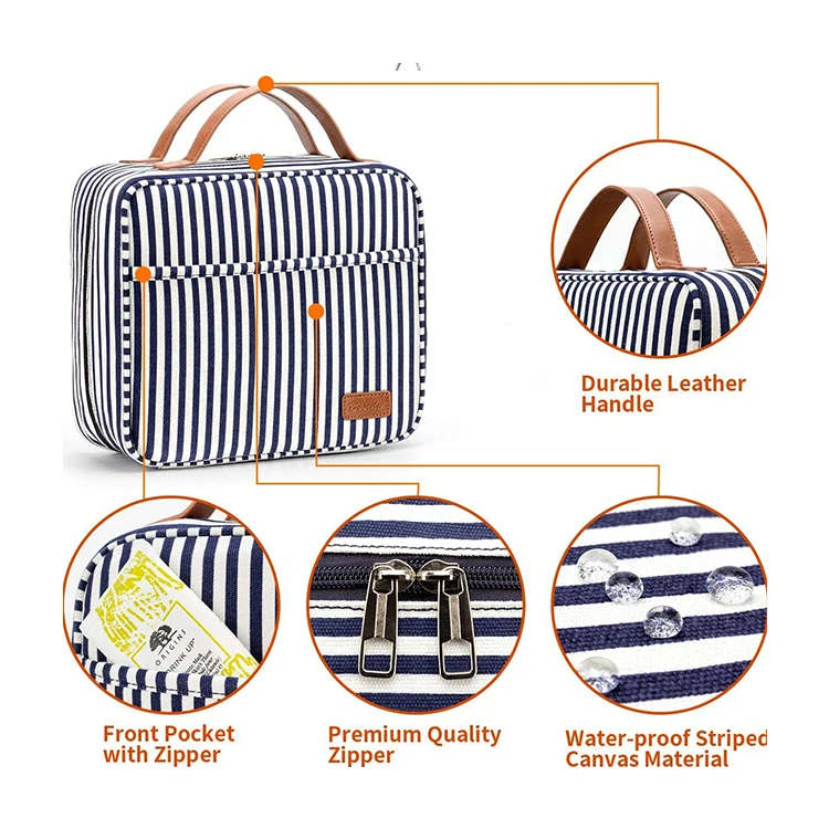 Multi Functional Makeup Organizer Bag  Folding Toiletry Cosmetic Bag With Hanging Hook
