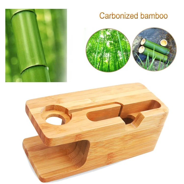 Charging Dock for Apple Watch Phone Stand Station Wood Base Charger Holder for Apple Watch IWatch IPhone Bamboo