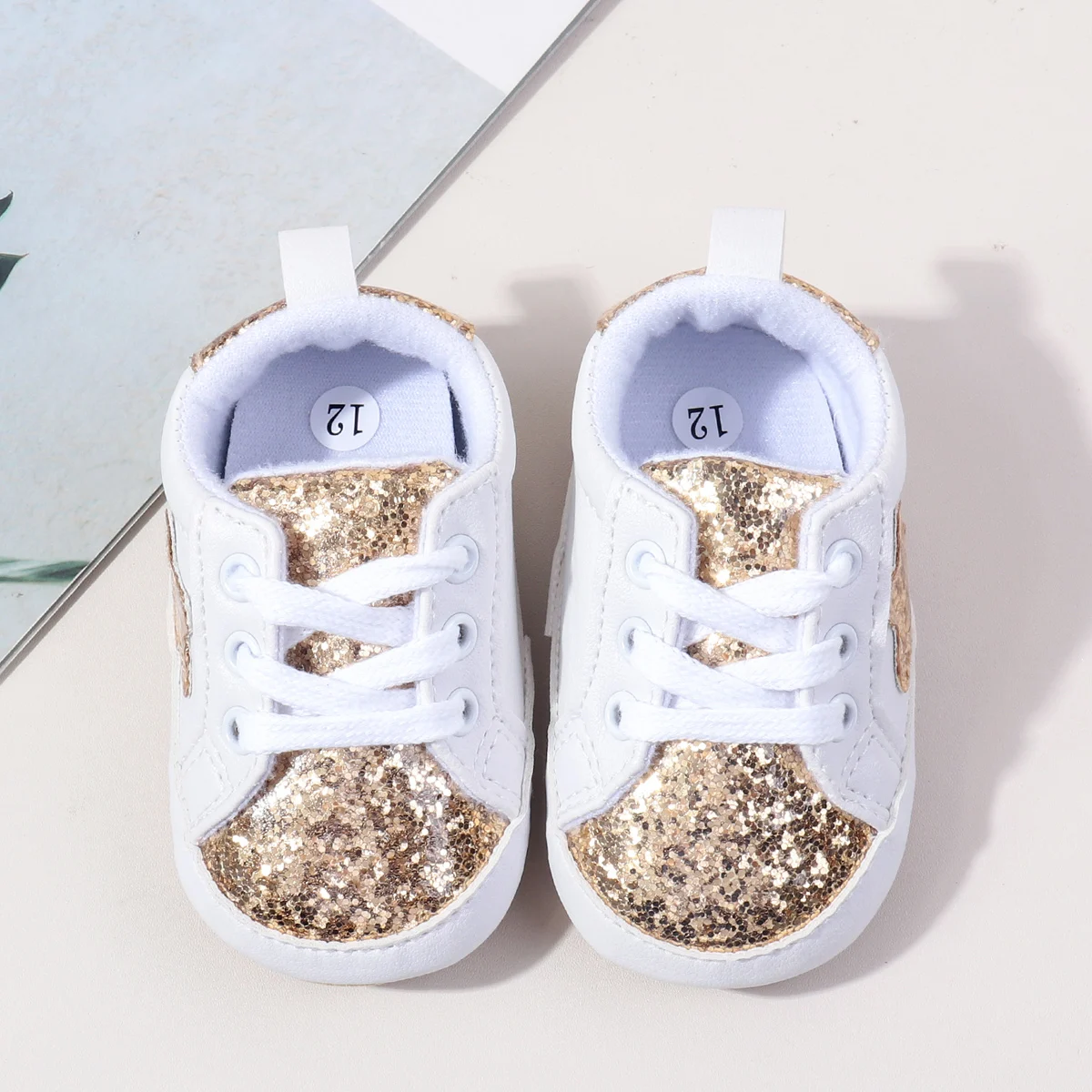 Bling Design Baby Toddler Sport Unisex Shoes Baby Walking Shoes TPR Anti-slip Outsole factory