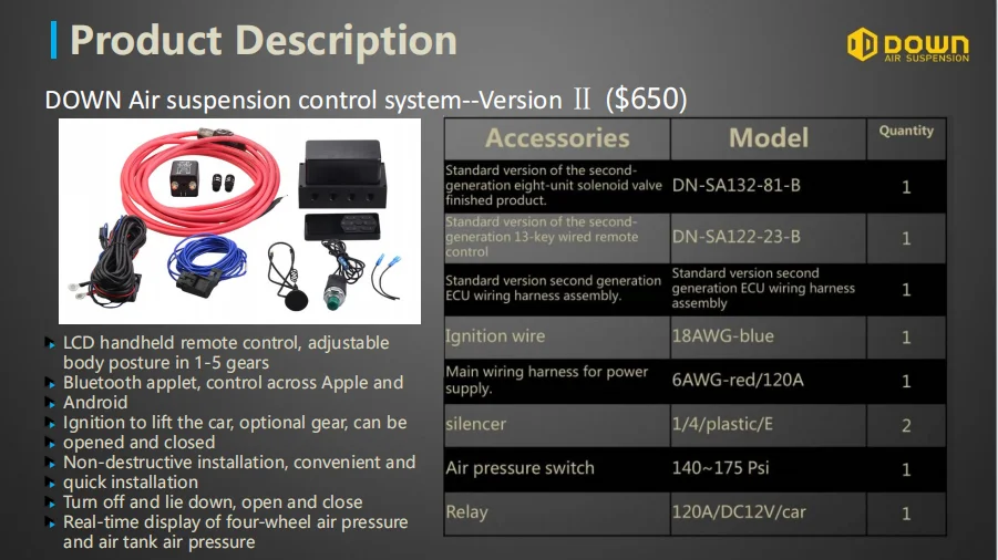 DOWN Remote Control LCD Display Universal Basic air Ride Suspension Control Management