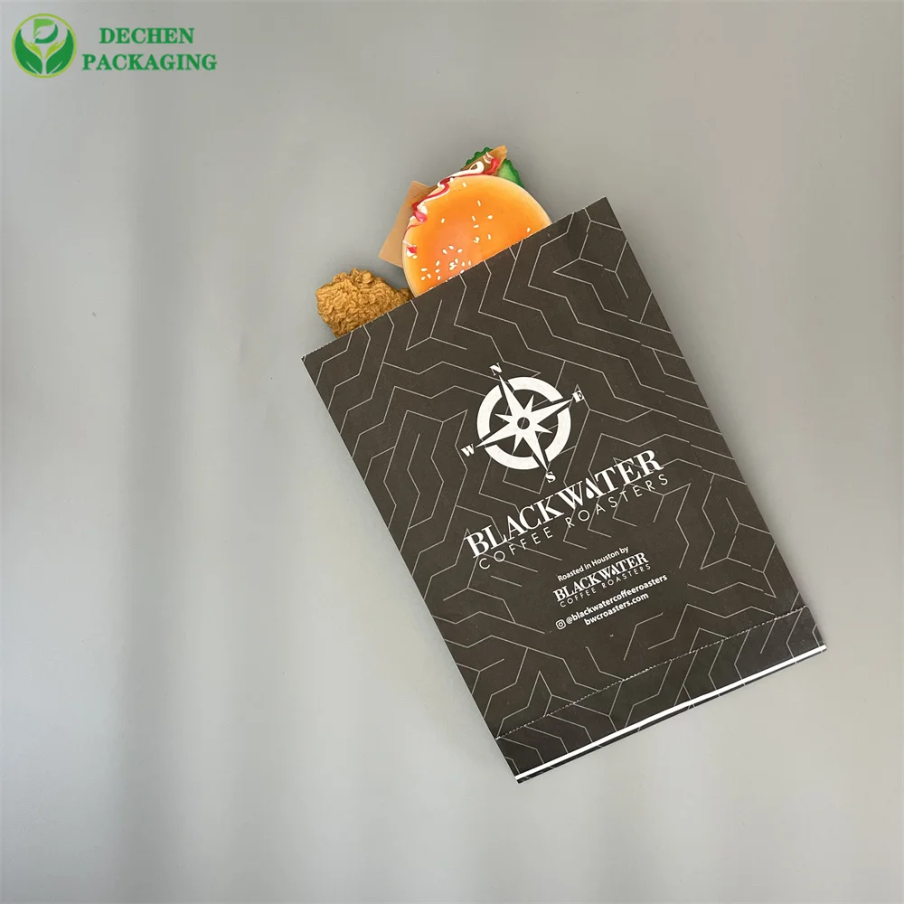 Sac en papier blanc sac d'emballage alimentaire frit sac en papier alimentaire chaud