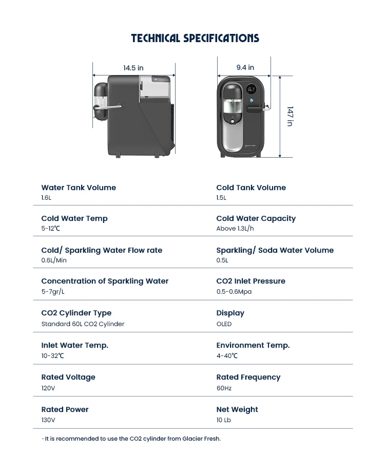 Water Maker Machine Co2 Sparkling Water Dispenser Desktop Home Soda