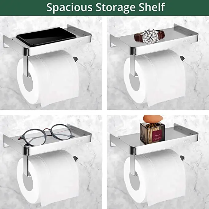 Wc Rolhouder Stainless Steel Wall Mounted Roll Tissue Holder Black