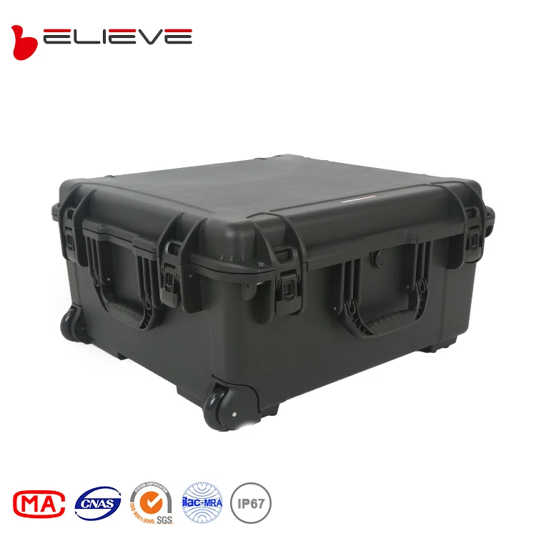 Plastic Hard Case with Wheels Weather-Proof Waterproof EVA Foam Lining for Outdoor Tool Storage OEM Supported