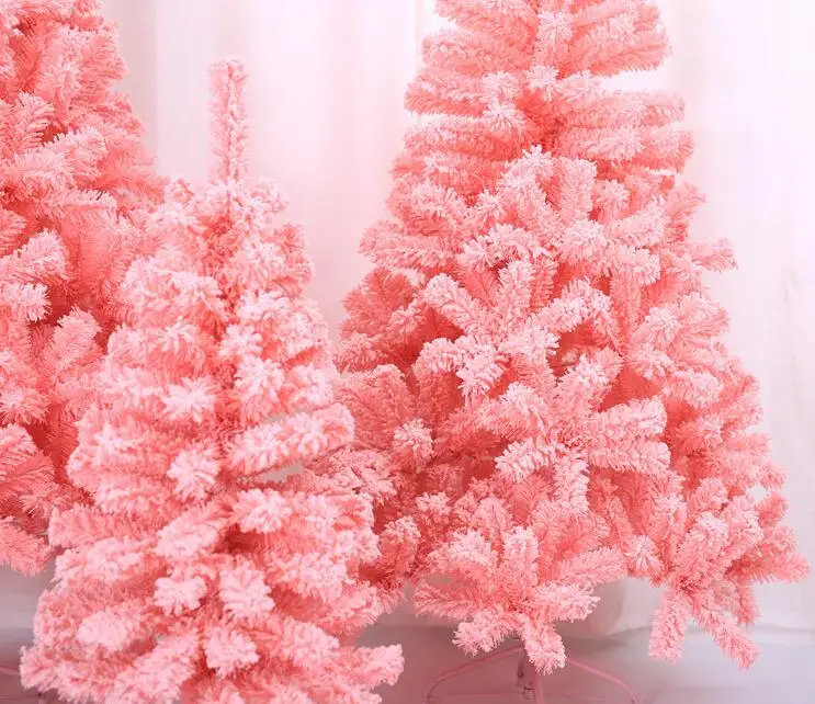150cm Xmas Tree Pink Color Party Home Decorations Outside Artifical Flocked INS Style Mini MOQ Fast Delivery Pink Christmas Tree