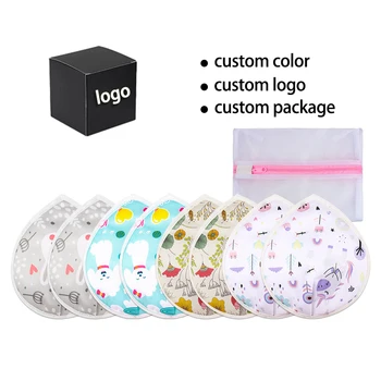 High Quality Reusable Teardrop-Shaped Breast Nursing Pads Washable and Print Design Hygiene Product