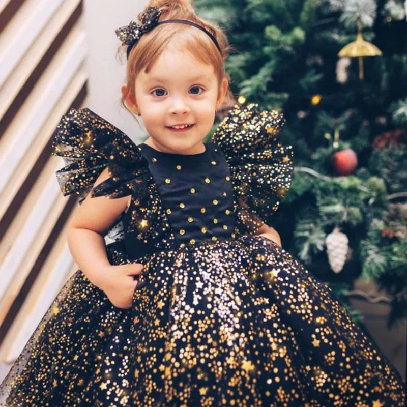 Elegant Baby 1st Birthday Dress for Girls - Sequined Fluffy Gown for  Parties & Weddings, Perfect Infant Princess Dress