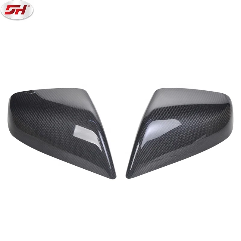 2PCS Car Carbon Fiber Rear View Mirror Housing Side Wing Rear Mirror Cover For Tesla model S 2014-2017
