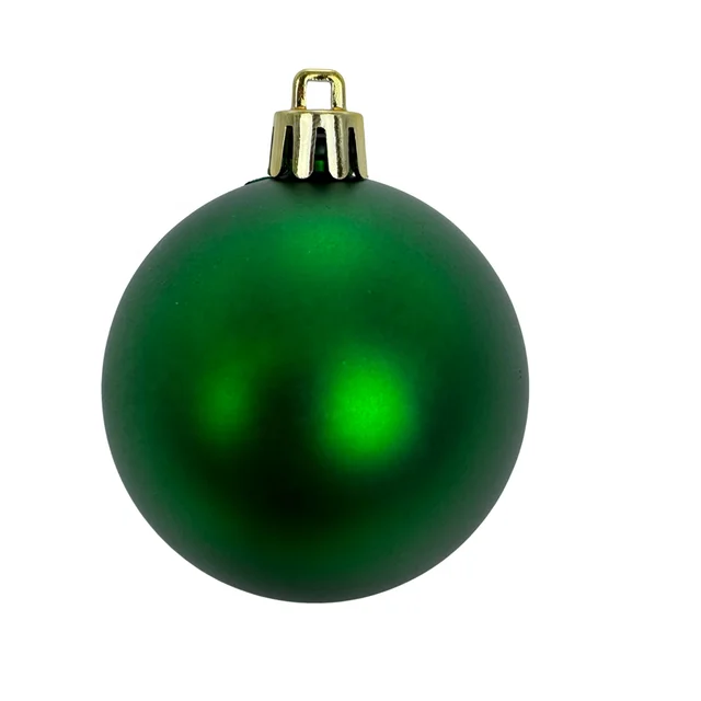 Green Matte Shatterproof Plastic Christmas Tree Ball Ornaments