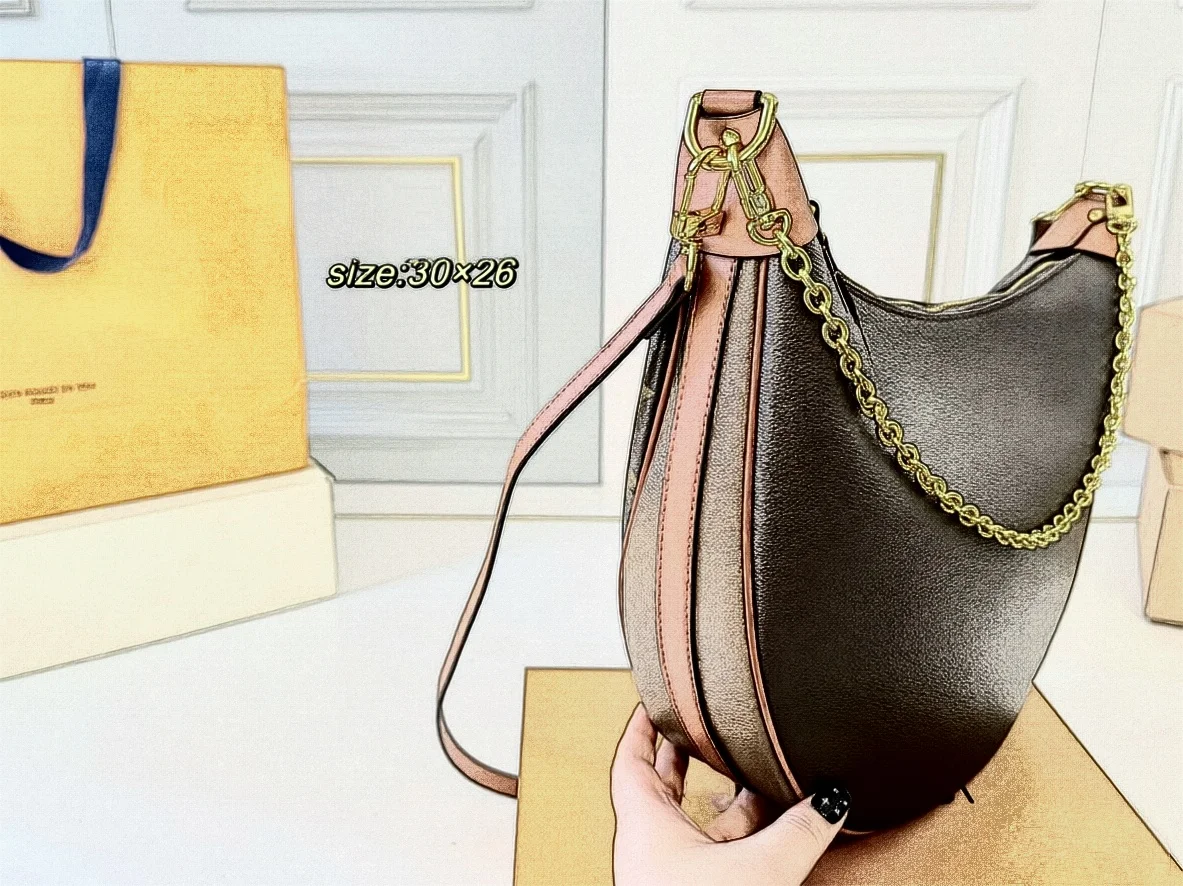 Full-grain Genuine Leather Zipper Closure Single Strap Summer Dumpling Croissant Womens Crescent Niche Crossbody High-end