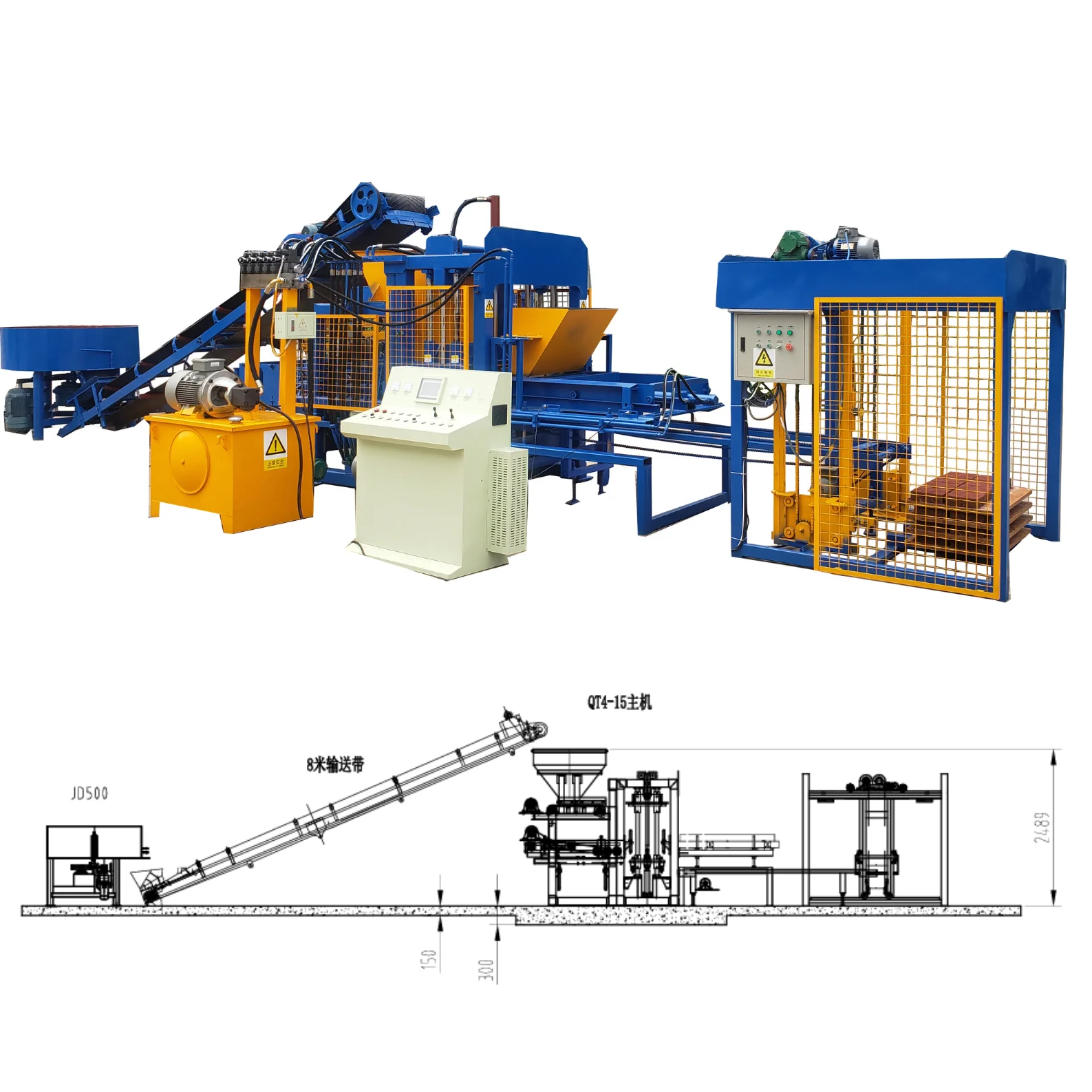 QT4-15 Automatic Concrete Block Making Machine Cement Block Machine Paver Block Machine