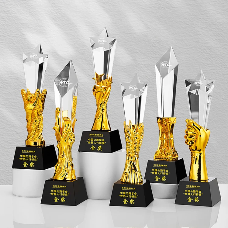 product wholesale professional custom personal logo engraving pillar star crystal trophies and awards-35