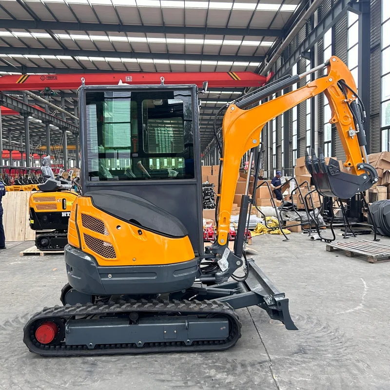 Crawler Excavator, 2.5 Ton Small Excavator, diesel Engine, EURO 5 and EPA Certificate, openable front window. Ht25 22 32 35