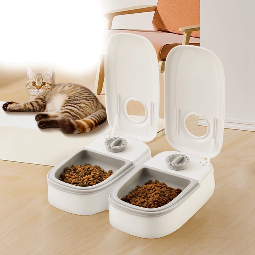 Smart Pet Feeder Alarm Clock Timing Principle Auto Dog Cat Dry and Wet Grain Bowl 350Ml Detachable Easy to Wash