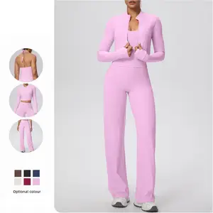 Suit Basic Fashion Luxury Breathable Yoga Set Invisible Fantasy Long Sleeves Beautiful Jogging Woman Clothes