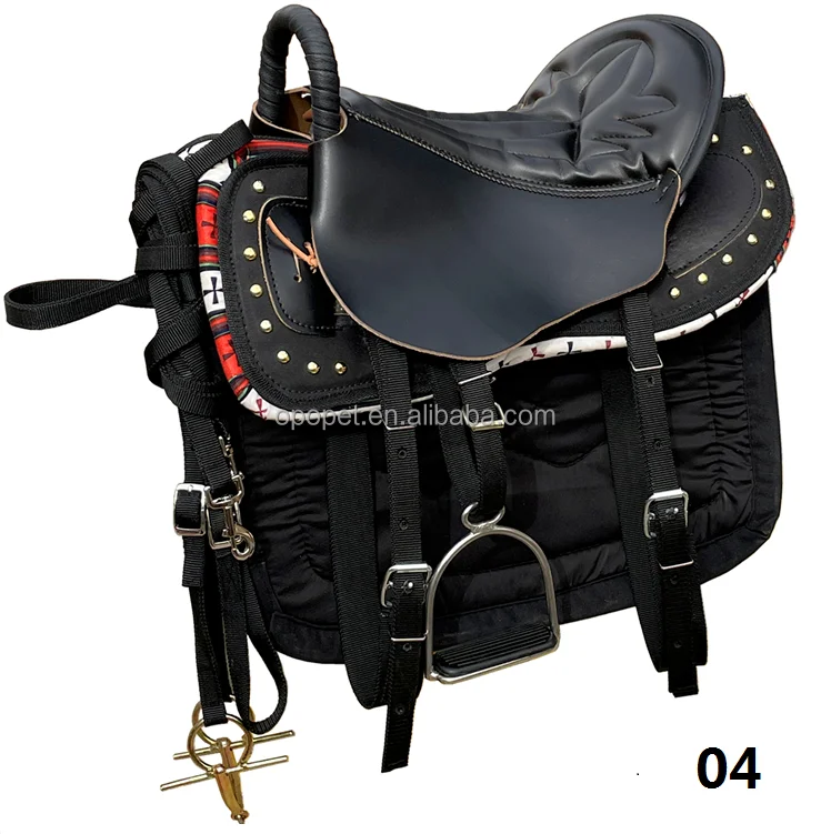 In Stock Equestrian Horse Saddle Set Cowhide Premium Leather Western Saddles Kit For Horses