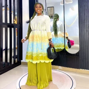 Fashionable Multi-color Miyake Pleated Suit Top with Wide-leg Pants - Women's Two-piece Set