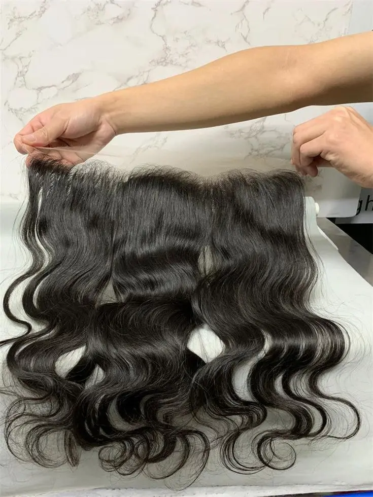 Wholesale HD Swiss Lace Closure 4x4  Hd Brazilian Hair Closure 13x4 Brazilian Human Hair Transparent Lace Frontal Body Wave