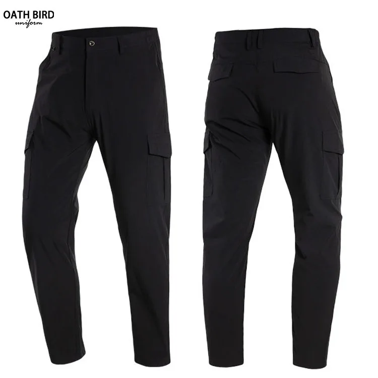 Wholesale Custom LOGO Multi Pockets Cargo Pant for Men Restaurant Bar Barista Casual Work Uniform Bartender Waiter Outdoor