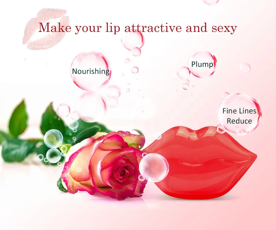 Gel Collagen Plump Care Plumping Patches Hydro Hydrogel Lip Mask for Lips Red Private Label Organic Natural Crystal Sleep Custom